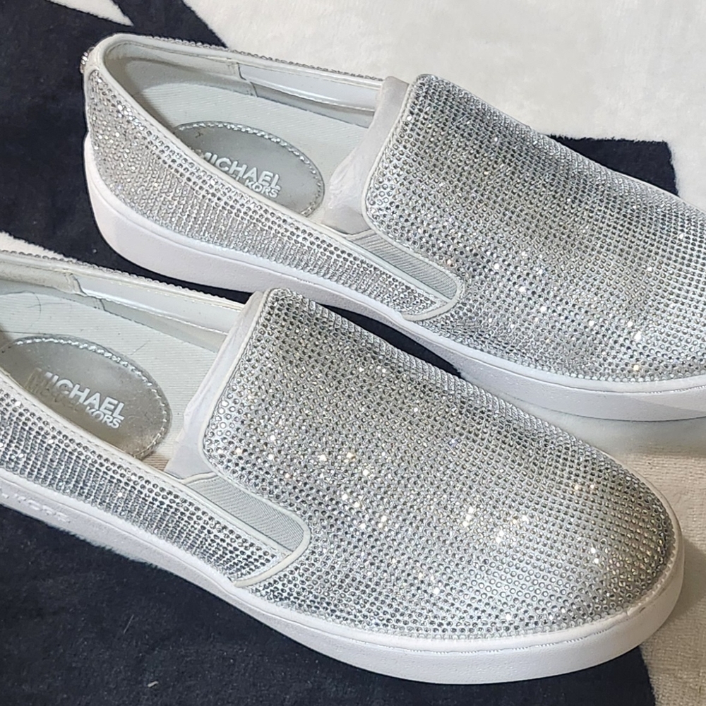 Michael Kors Silver Slip-On Sneakers